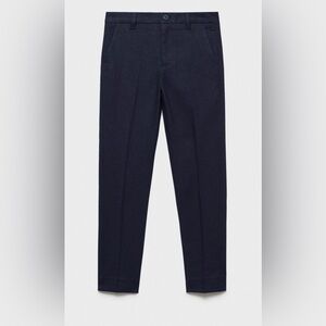 Mango Navy Blue Kids Formal Trousers